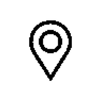 Pixel Art Location Icon Map Marker Pointer Navigation Symbol Isolated on Transparent BG vector