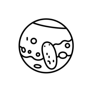 Cartoon Planet with Cratered Surface and Elongated Shape for Space Exploration Concepts vector