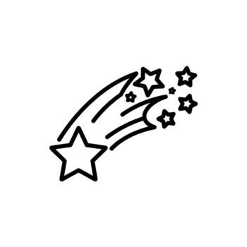 Shooting Star Comet Trail Icon Space Cosmic Event Galaxy Astronomy Science Symbol Graphic vector