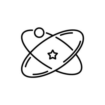 Atom Icon Isolated Atomic Structure Nucleus Orbit Energy Physics Molecule Particle Illustration vector