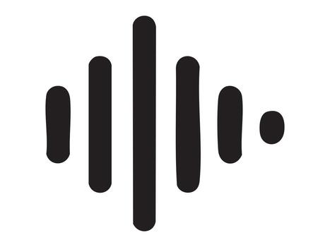 Black sound wave symbol, isolated on white background. concept of audio, music, sound frequency, icon, logo, design element, digital, technology, communication, waveform vector