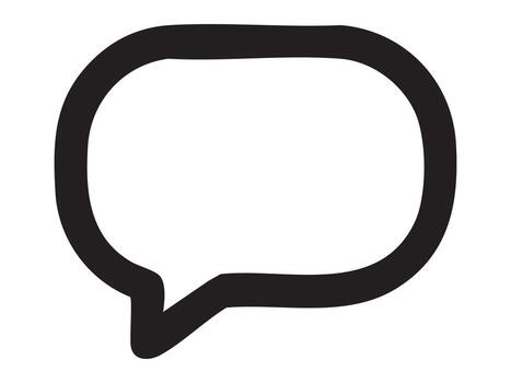 Black outline of speech bubble icon, isolated on white background. concept of communication, dialogue, chat, message box, talk symbol, graphic design element, conversation. vector