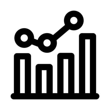 Growing Graph modern icon for professional and creative data, finance, and growth projects vector