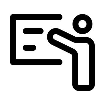 Teaching professional icon for modern and creative education, learning, and knowledge projects vector