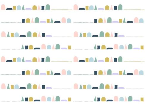 Minimal seamless line pattern with small geometric shapes in soft pastel colors. Modern abstract background for fabric, wrapping, or wallpaper design. vector
