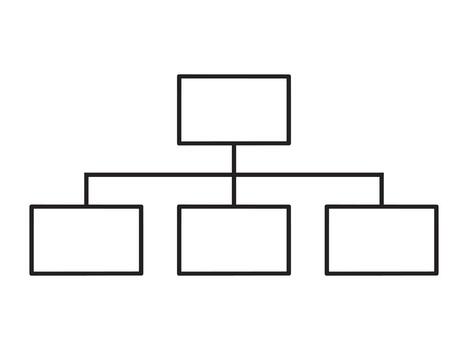 mano dibujado organización jerarquía gráfico infografía línea vector