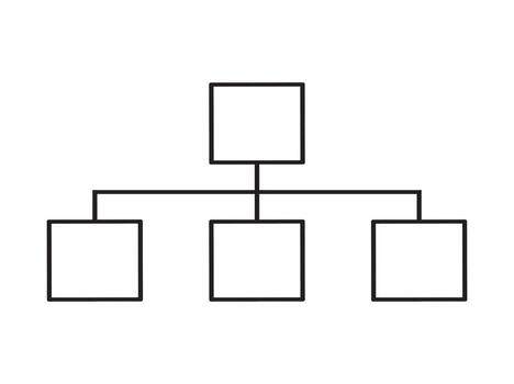 mano dibujado jerarquía gráfico línea vector