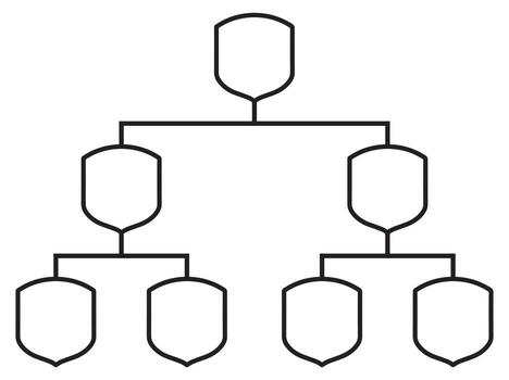 Organization Hierarchy Chart Infographic Line vector