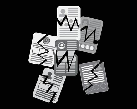 Hiring slop for the overwhelming influx of job applications where the majority are low quality by AI vector