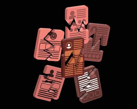 recruitment Hiring slop for the overwhelming influx of job applications where the majority are low quality vector