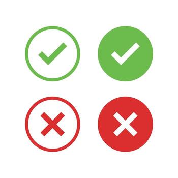 Check and cross circles vector