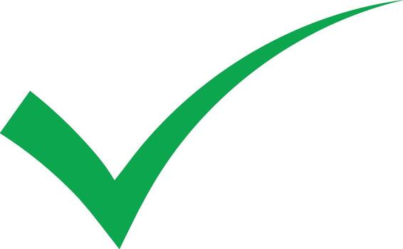 Green check mark isolated on white background, a symbol of approval, acceptance, and positive confirmation vector