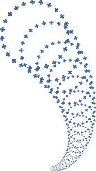 Whirlwind of blue pinwheel isolated on white background, creating a dynamic and playful visual effect vector