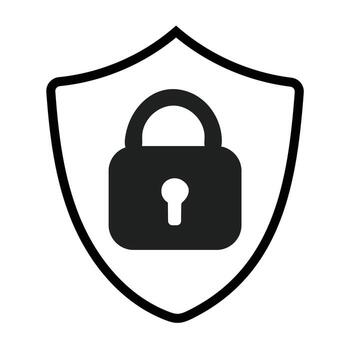 Secure Symbol A strong shield elegantly crafted serves as a protective barrier An emblem of security and privacy with a central lock offering a representation of safety and digital assurance vector