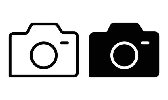 Camera Icon Simple camera icons representing photography and visual media These images capture the essence of capturing moments and creative expression vector