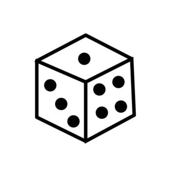 Black and white isometric dice with pips cube game vector