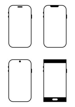 Smartphone Mockup A collection of sleek modern smartphone designs showcasing various styles and details perfect for illustrating technology concepts or app presentations vector