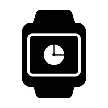 Smartwatch Illustration A minimalist design of a smartwatch featuring a digital display showcasing data in a simple elegant style vector