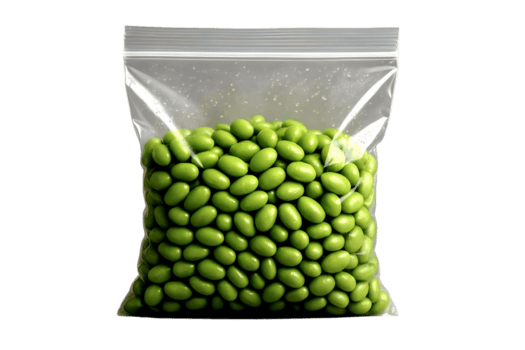 transparent sac rempli avec Frais vert pois affichage Naturel texture lisse arrondi forme biologique surface et brillant Couleur dans nettoyer minimal composition avec doux diffus éclairage png