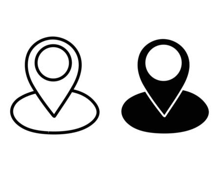 Black and outline map marker icons location pin navigation icon vector