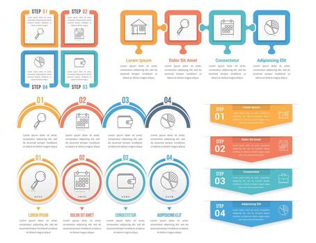 cuatro pasos infografía plantillas, lata ser usado como proceso, opciones, flujo de trabajo vector