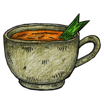 Hand drawn illustration design of Indonesian drink Bandrek in a cup png