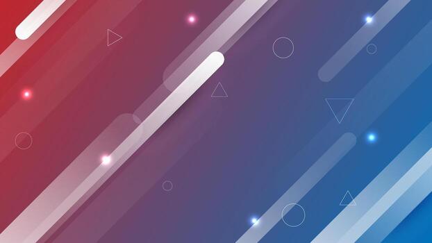Modern abstract background with red and blue gradient, diagonal shapes and glowing light effects vector