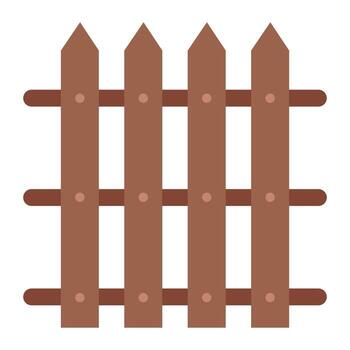 Fence icon. Farm wood fence icon. Brown fence icon isolated on white background. Simple design for web design. EPS 10 vector