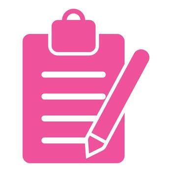 portapapeles icono. Lista de Verificación firmar símbolo para web sitio y aplicación diseño Lista de Verificación con lápiz. Lista de Verificación icono plano estilo aislado en blanco antecedentes. plano ilustración. vector