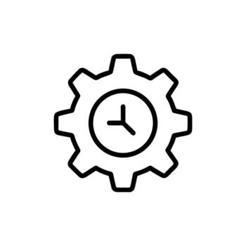 engranaje reloj icono en contorno estilo en un antecedentes vector