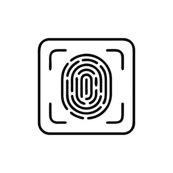 biométrico identificación huella dactilar escanear en antecedentes icono vector