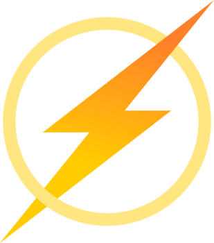 laranja amarelo elétrico trovão parafuso poder em círculo png