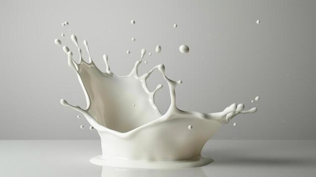 cream splash on white background photo