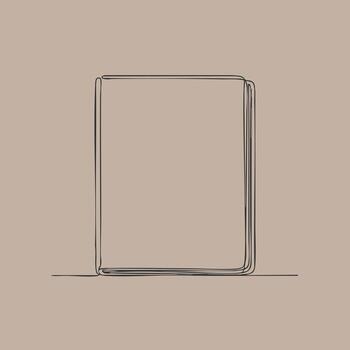 Minimalist Sketch of a Closed Book with a Simple Cover and Spine on a Neutral vector