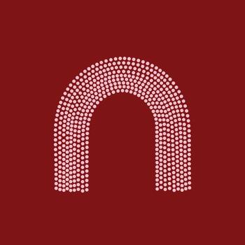 Elegant arch design composed of numerous small dots on a deep red , creating a modern and stylish visual effect vector