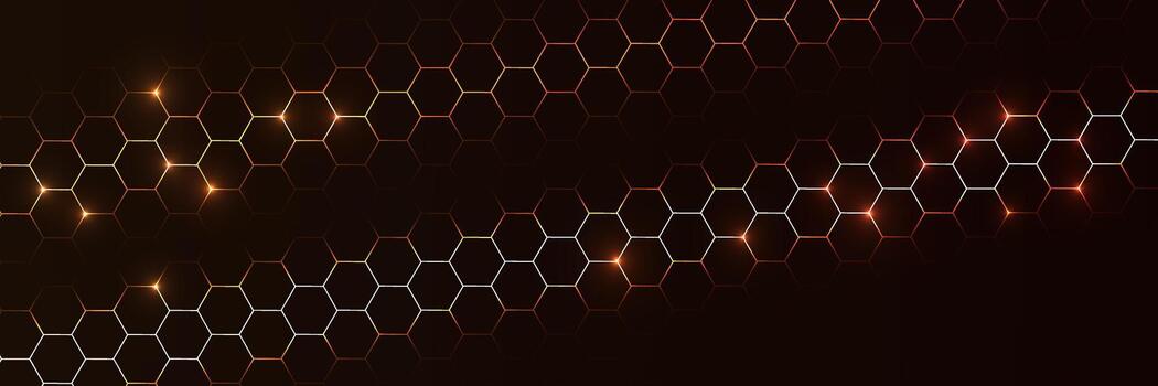 Futuristic gold tech background hexagon honeycomb pattern, realistic geometric bg for abstract digital art, game graphics, technology, medicine, science, bio. vector