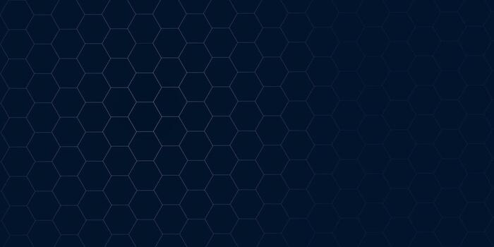 geométrico resumen azul hexágono antecedentes. horizontal web bandera para médico, ciencia, biografía vector