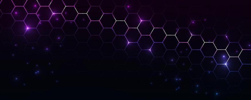 Glowing hexagonal pattern background vector