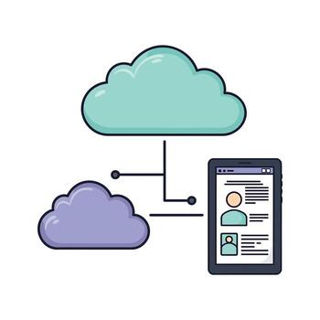 nube informática redes con móvil dispositivo datos almacenamiento transferir negocio tecnología vector