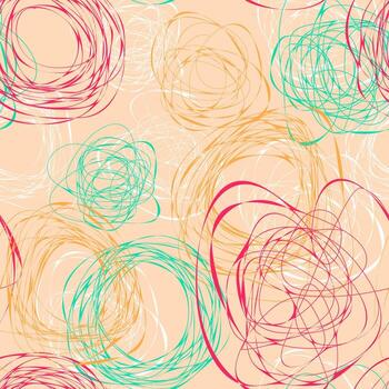 Seamless pattern with abstract funny colorful hand drawn scribbles vector