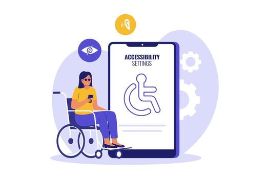 Illustration of Accessibility Settings and Inclusive Design vector