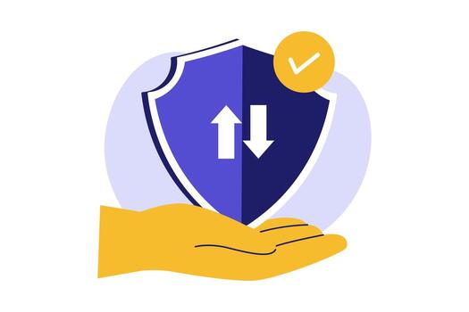 Illustration of Data Saver and Bandwidth Management vector