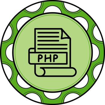 PHP Clean Flat Graphic Object vector