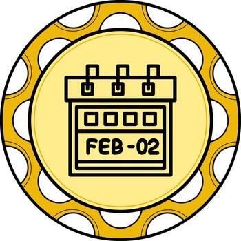 segundo febrero personalizado plano diseño forma vector