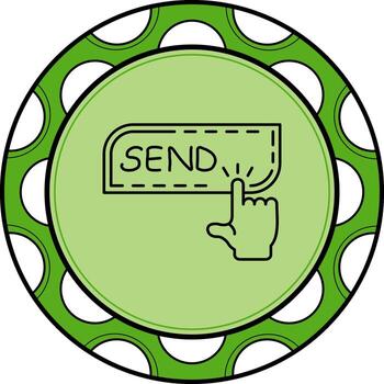 Send Finger Tap Button Innovative Branding Graphic Feature vector