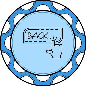 Back Finger Tap Button Balanced Modern Design Element vector