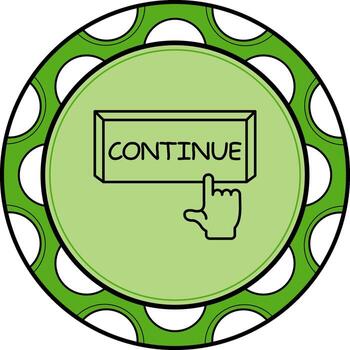 Continue Finger Tap Button Unique Web Design Object vector