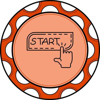 Start Finger Tap Button Custom Graphic Feature vector