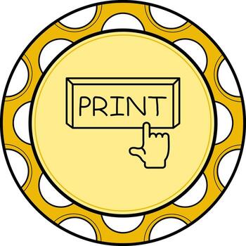 impresión dedo grifo botón único digital diseño objeto vector