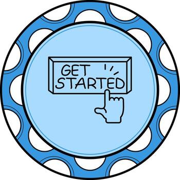 Get Started Finger Tap Button Minimal Branding Feature vector